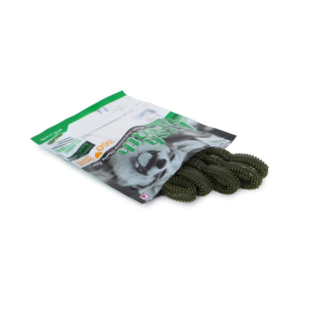 Basil 360° Dental Chew Treat Fresh Breath for Dogs – 90gm | Oral Hygiene & Fresh Breath Care