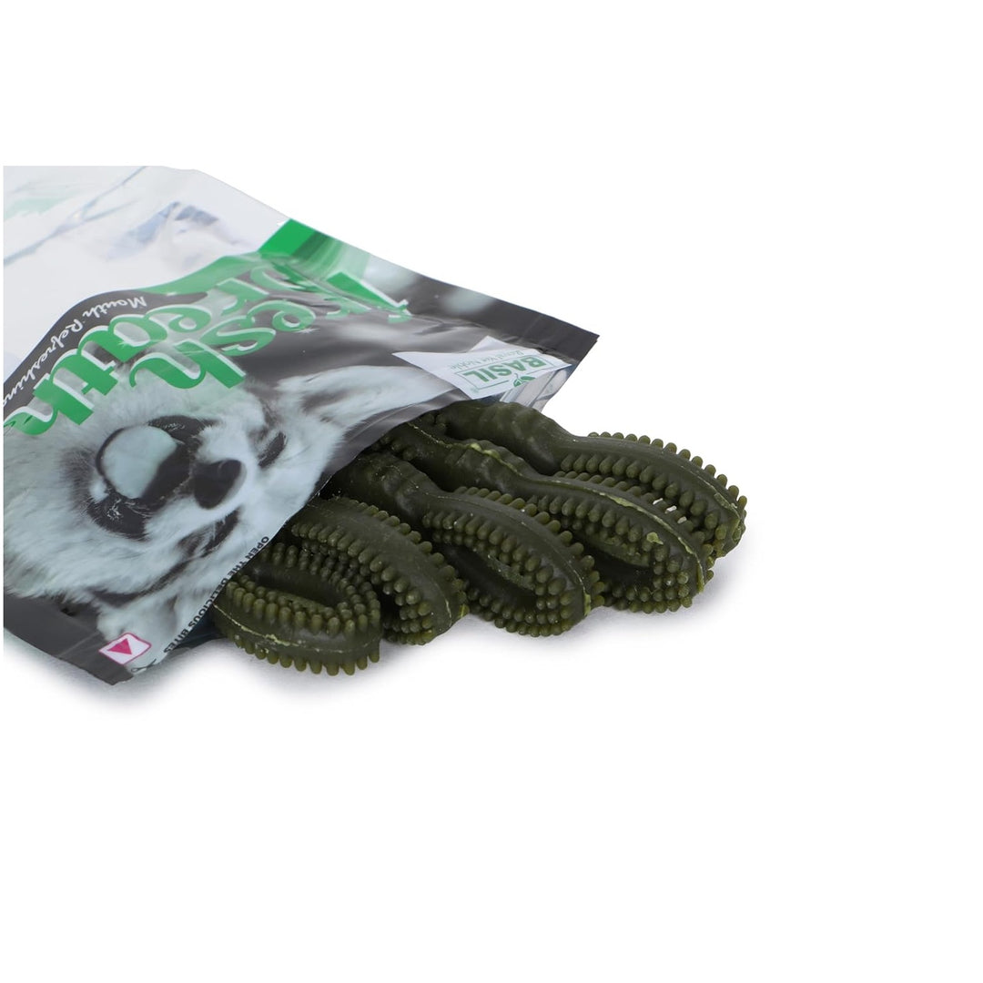 Basil 360° Dental Chew Treat Fresh Breath for Dogs – 90gm | Oral Hygiene & Fresh Breath Care