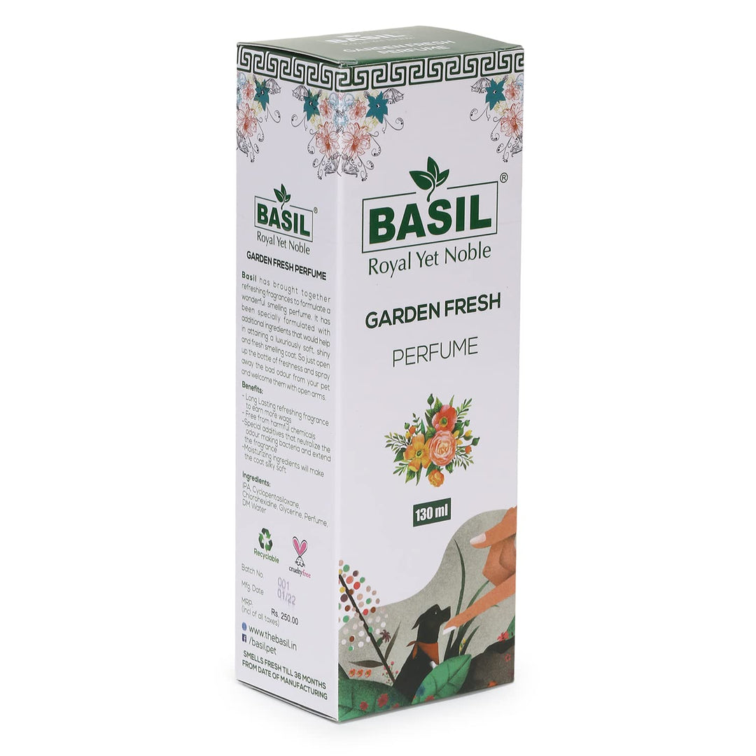 Basil Garden Fresh Pet Perfume 130ml – Long-Lasting Refreshing Fragrance for Dogs & Cats