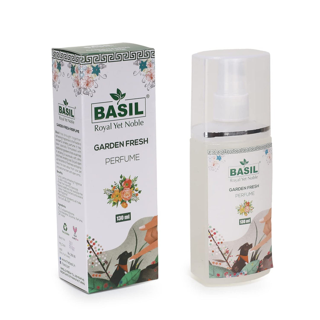 Basil Garden Fresh Pet Perfume 130ml – Long-Lasting Refreshing Fragrance for Dogs & Cats