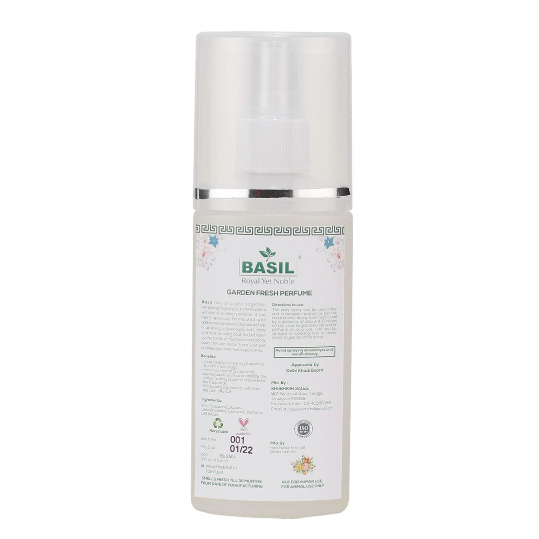 Basil Garden Fresh Pet Perfume 130ml – Long-Lasting Refreshing Fragrance for Dogs & Cats