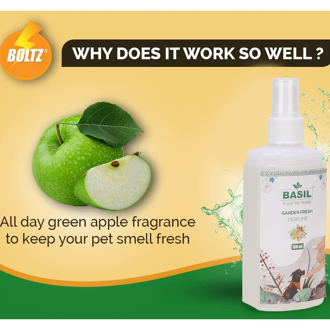 Basil Garden Fresh Pet Perfume 130ml – Long-Lasting Refreshing Fragrance for Dogs & Cats
