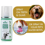 Load image into Gallery viewer, Basil Mouth Freshening Spray for Dogs – Spearmint Flavour, 130ml | Natural Oral Hygiene Spray for Fresh Breath &amp; Dental Health
