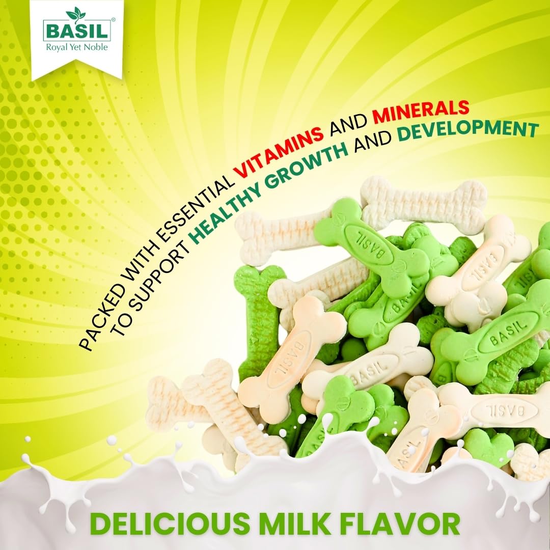 Basil Vegetarian Dog Biscuit – 900gm | Healthy & Nutritious Dog Treats