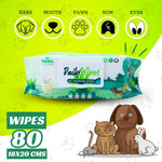 Load image into Gallery viewer, Basil Pet Wipes – Gentle Cleansing &amp; Deodorizing Wipes for Dogs &amp; Cats | Alcohol-Free, Safe for Daily Use (Pack of 80 Wipes)