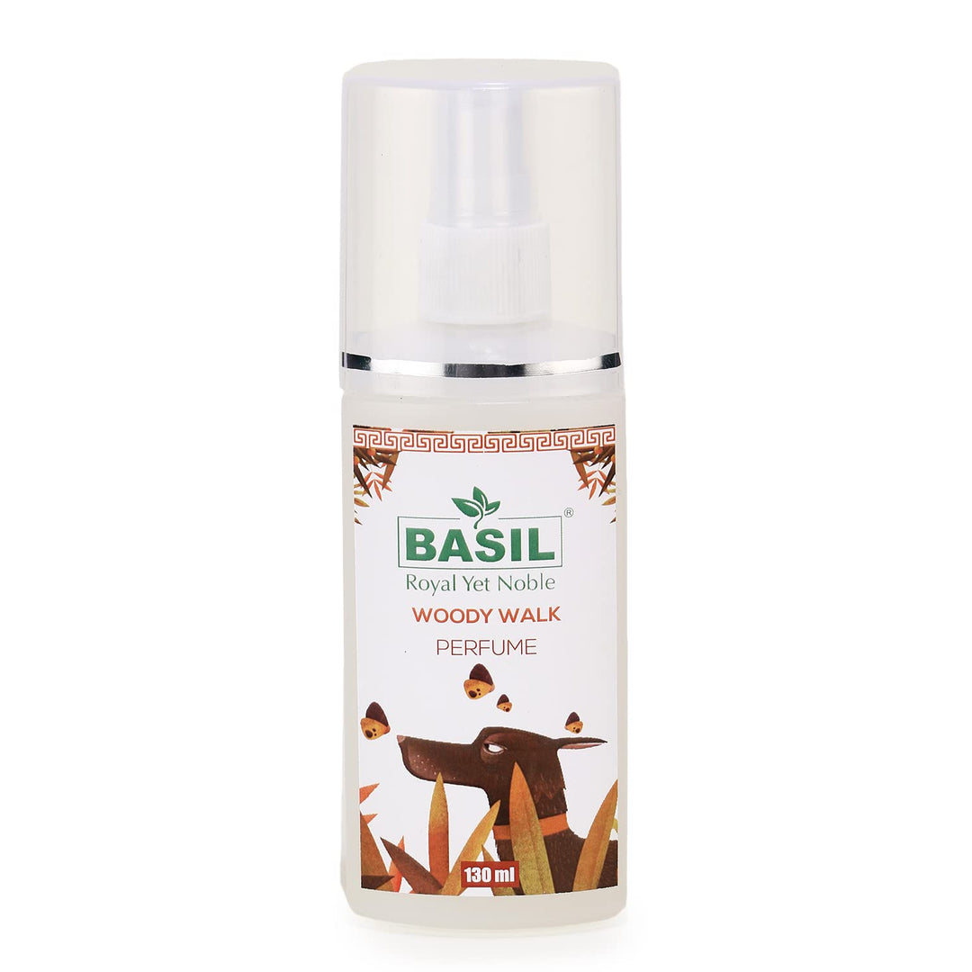 Basil Woody Walk Perfume 130ml – Long Lasting Fresh Fragrance for Dogs and Cats
