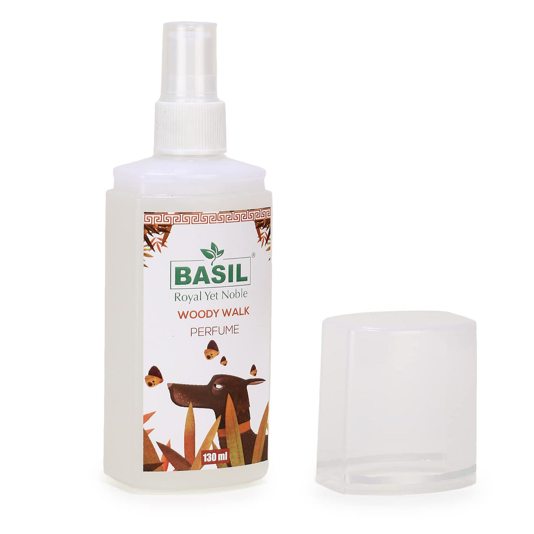 Basil Woody Walk Perfume 130ml – Long Lasting Fresh Fragrance for Dogs and Cats