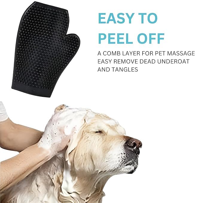 SmartyPet Rubber Pet Bathing & Grooming Glove – Black