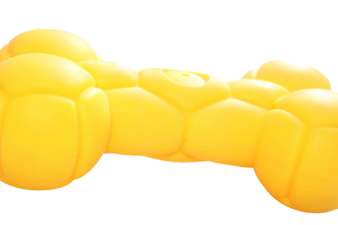 EE Toys Durable Yellow Rubber Bone Dog Toy