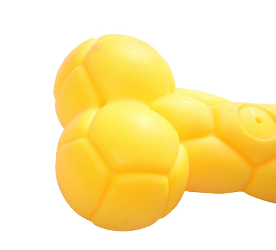 EE Toys Durable Yellow Rubber Bone Dog Toy