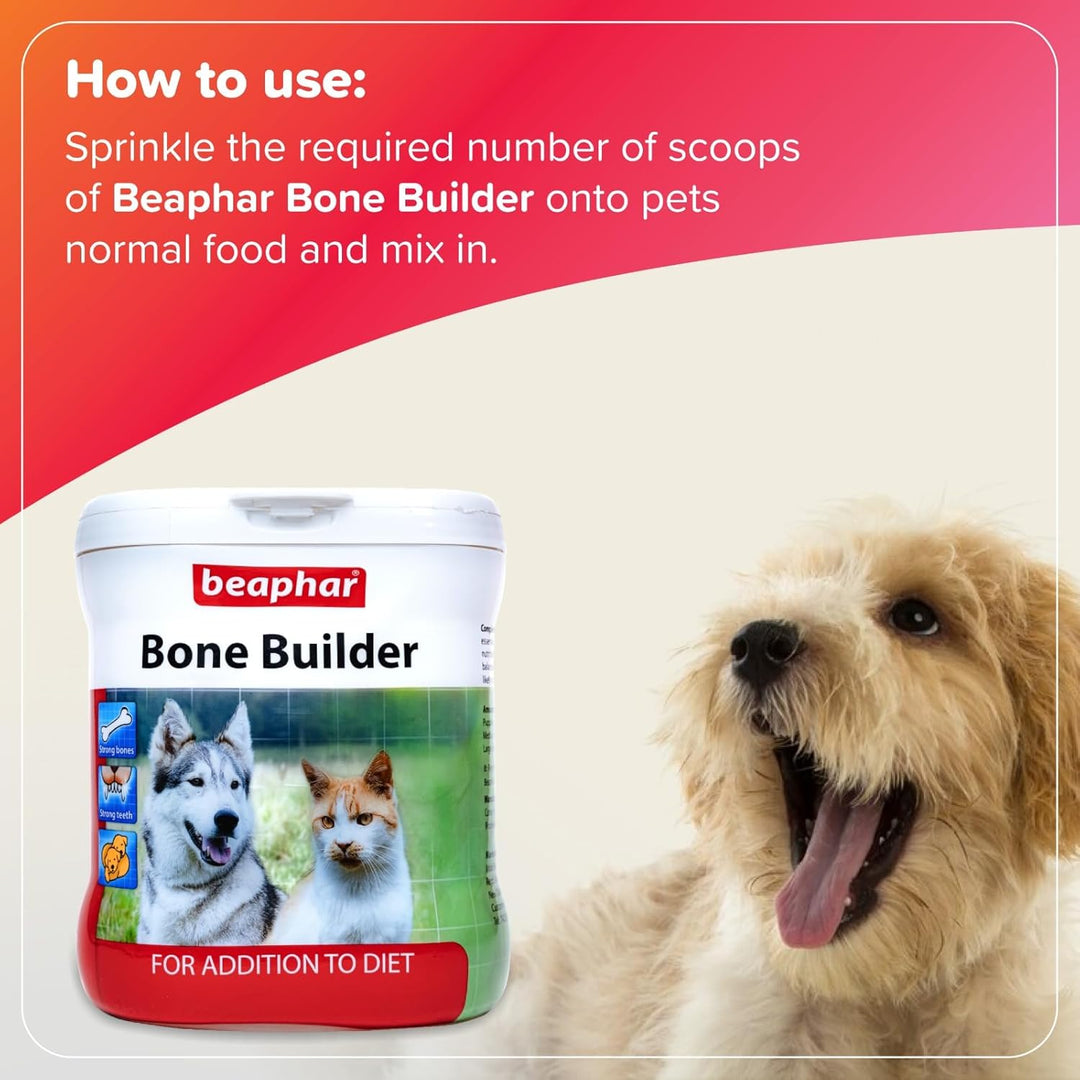Beaphar Bone Builder for Dogs & Cats – 400gm | Strong Bones & Healthy Joints Supplement