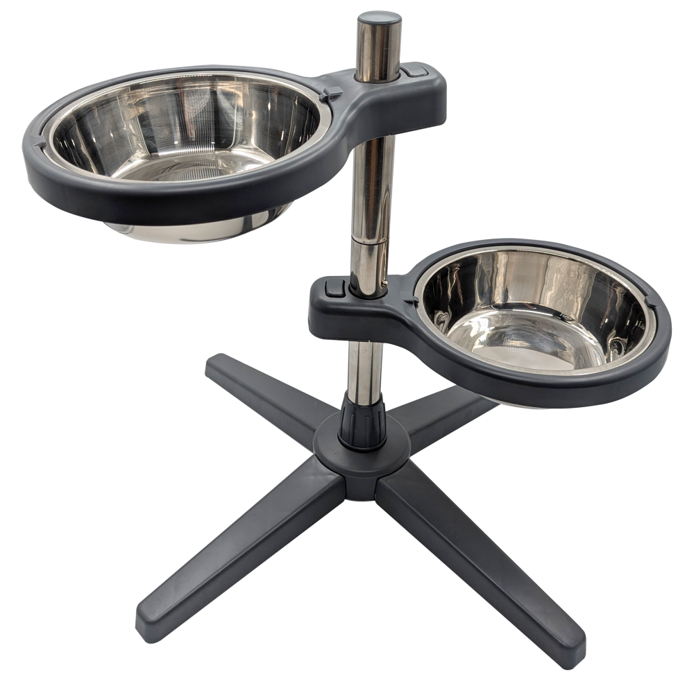 Adjustable Elevated Double Pet Bowl Stand for Cats & Dogs