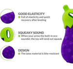 Load image into Gallery viewer, Holy Paws Veggie Bites Eggplant Squeaky Dog Toy – Durable Orbee-Tuff Rubber Chew for Small &amp; Medium Breeds