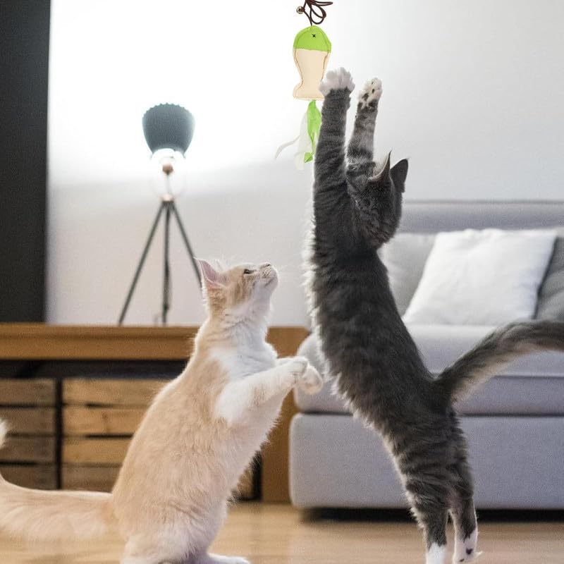 SmartyPet Canvas Fish Cat Toy with Crinkle Ribbons, Crisp Bell & Elastic Teaser String