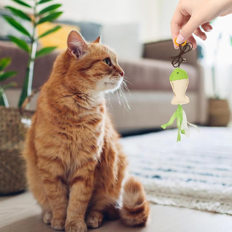 SmartyPet Canvas Fish Cat Toy with Crinkle Ribbons, Crisp Bell & Elastic Teaser String