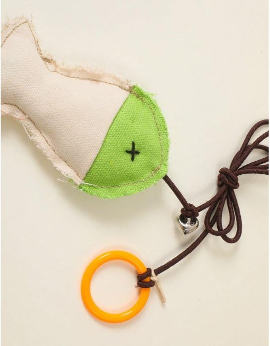 SmartyPet Canvas Fish Cat Toy with Crinkle Ribbons, Crisp Bell & Elastic Teaser String