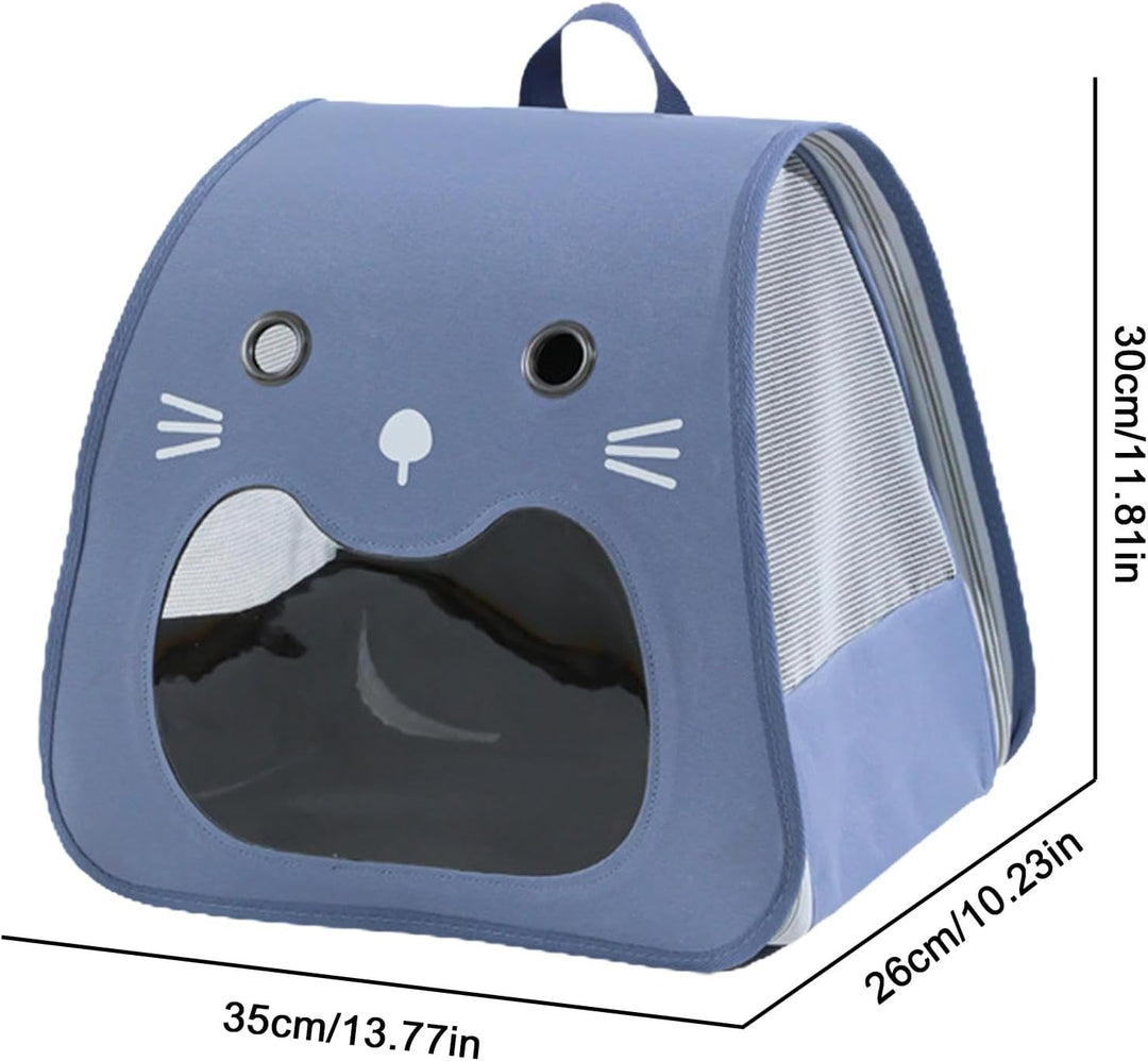 Cat-Face Breathable Pet Carrier – Comfortable Travel for Your Feline