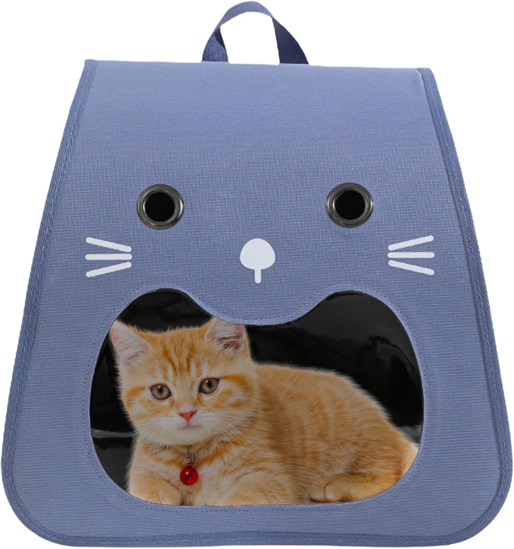 Cat-Face Breathable Pet Carrier – Comfortable Travel for Your Feline