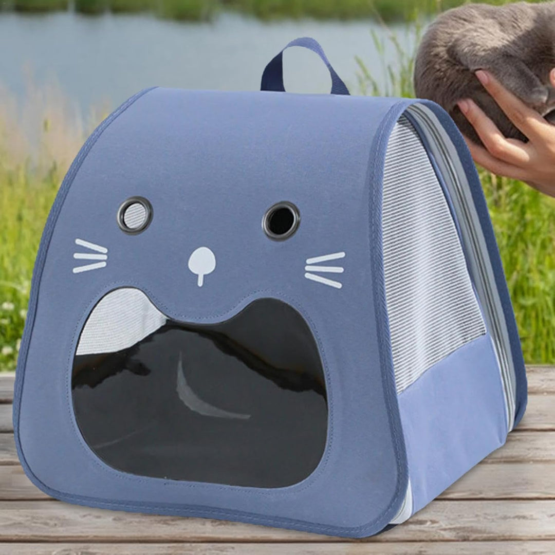 Cat-Face Breathable Pet Carrier – Comfortable Travel for Your Feline