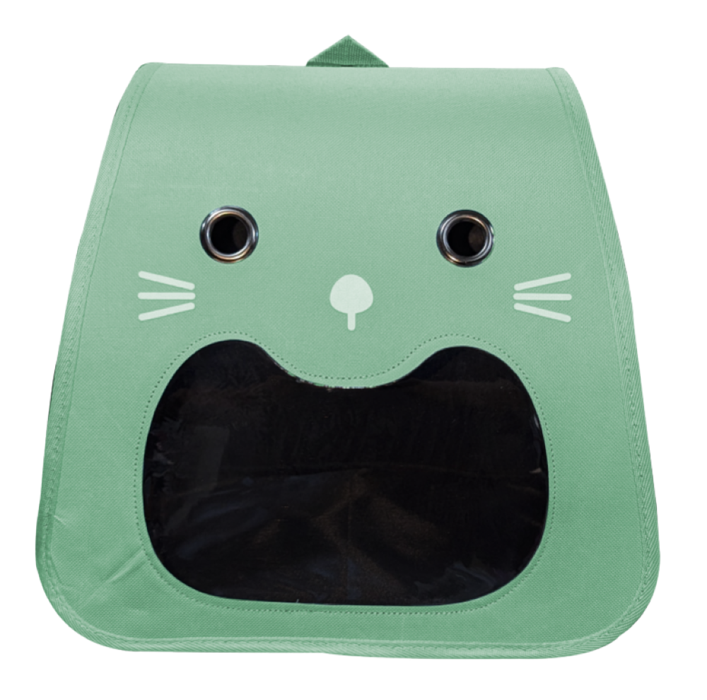 Cat-Face Breathable Pet Carrier – Comfortable Travel for Your Feline