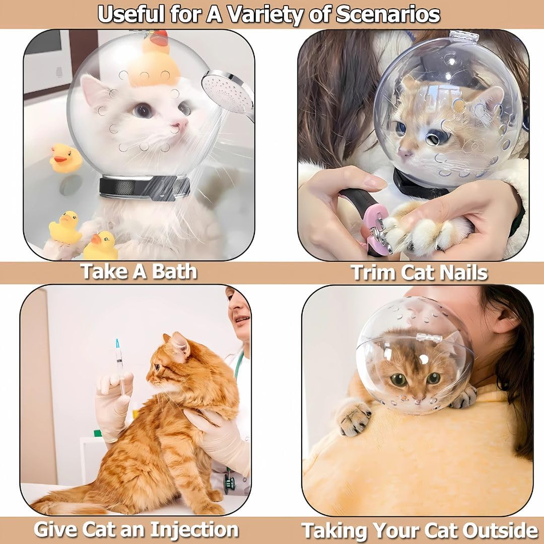 Cat Astronaut Muzzle – Anti-Bite & Scratch Grooming Helmet