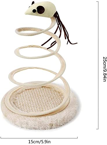Interactive Spring Mouse Cat Toy – Sisal Scratching Pad & Bouncing Plush Toy
