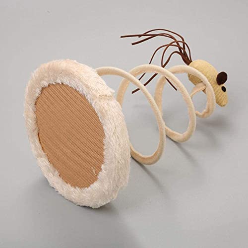 Interactive Spring Mouse Cat Toy – Sisal Scratching Pad & Bouncing Plush Toy
