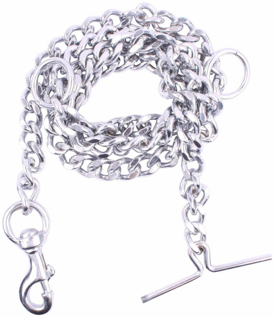 Premium Heavy-Duty Iron Dog Chain Leash with T-Bar & Swivel Snap Hook