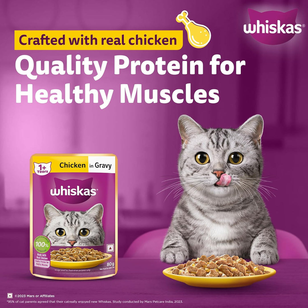 Whiskas Adult Chicken Gravy 80Gm
