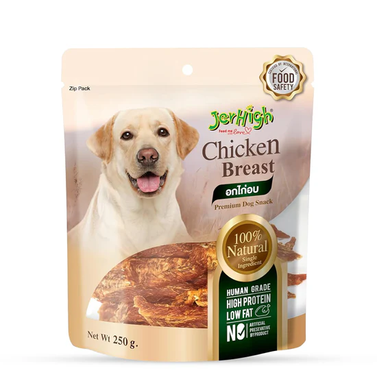 JerHigh Gold Chicken Breast 250gm – Premium Real Chicken Dog Treat | High Protein, Low Fat, Healthy Snack for Dogs