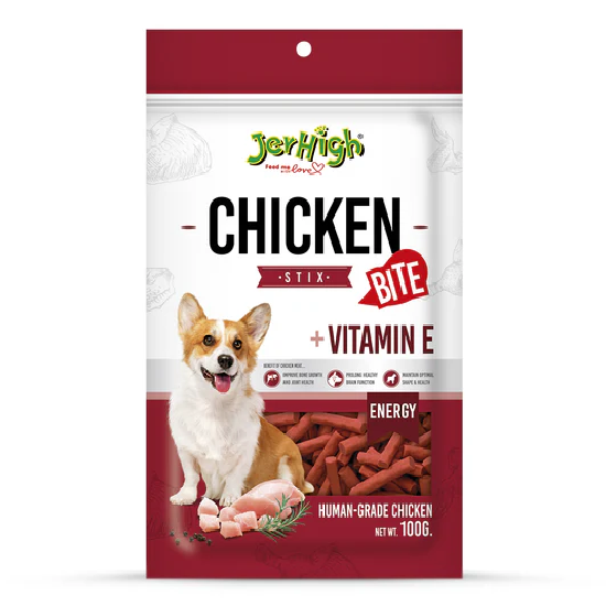 JerHigh Chicken Stix Bites for Dogs – 100gm | Soft & Tasty Real Chicken Dog Treats