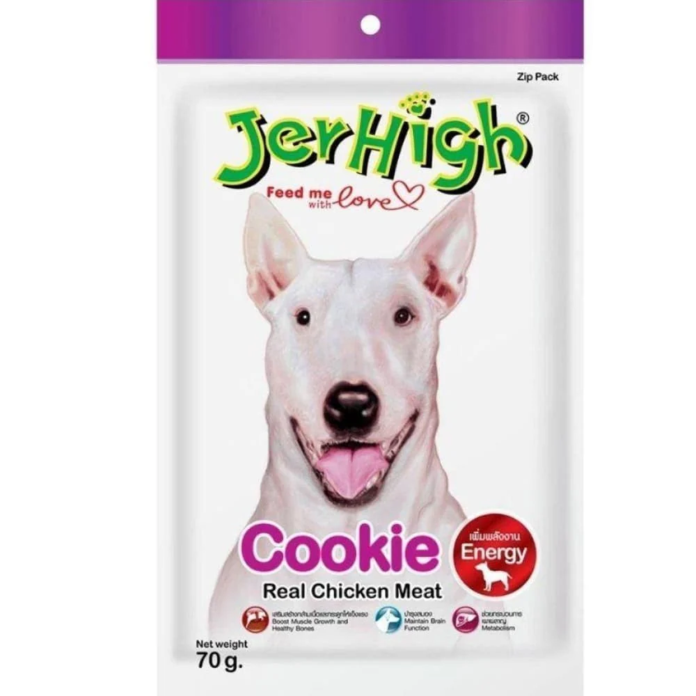 JerHigh Cookie 70gm – Tasty Chicken Dog Treats for Training & Rewards | Healthy Snack for All Breeds