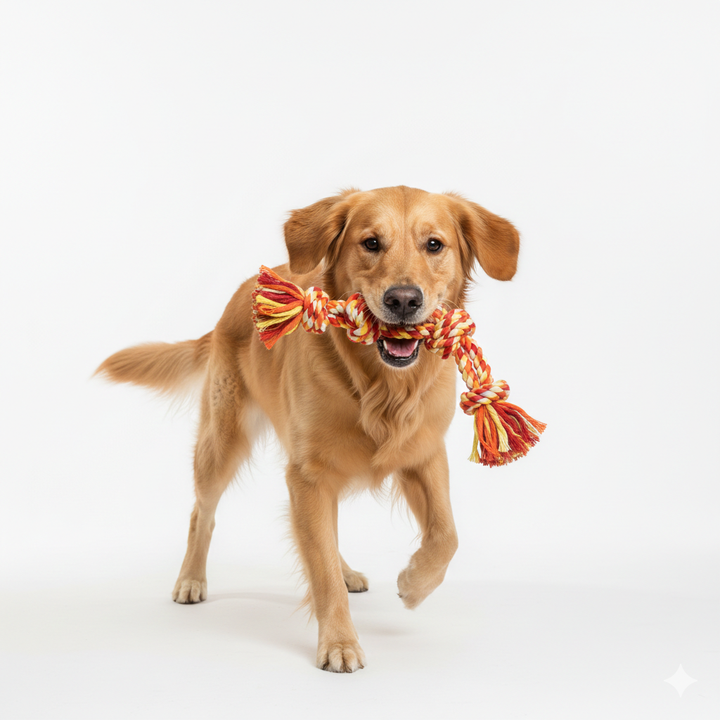 Smarty Pet 3-Knot Heavy-Duty Cotton Rope Dog Toy – 2-String Durable Tug & Chew
