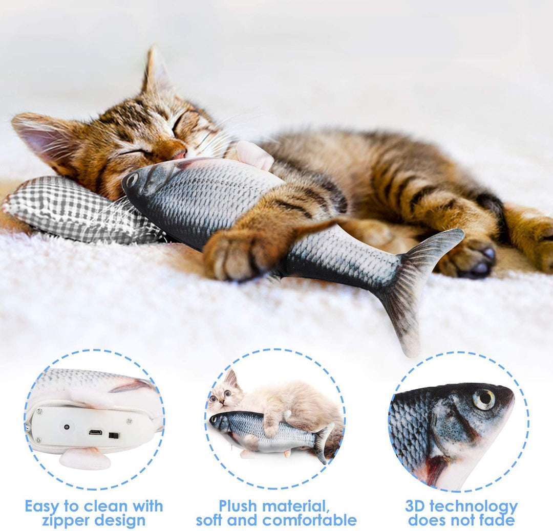 Holy Paws Electric Dancing Fish Cat Toy – Interactive Wiggling Plush