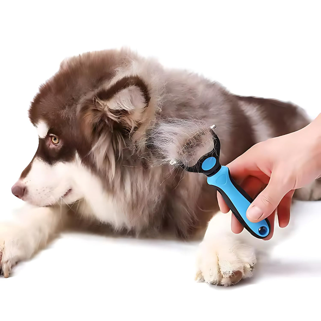 Nunbell Professional Dual-Sided Pet Dematting & Deshedding Rake