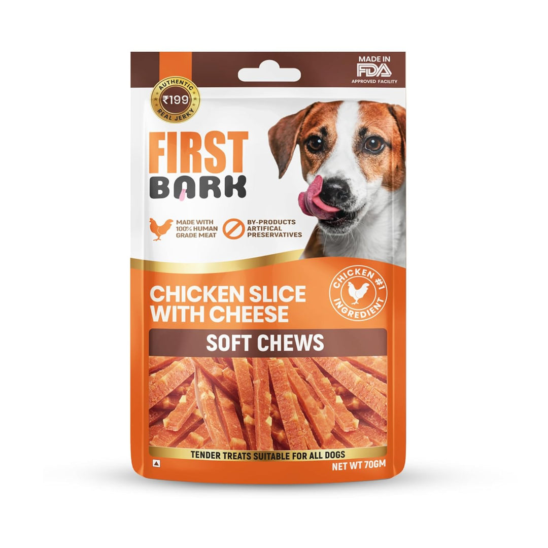 First Bark Chicken Slice with Cheese Dog Treats - 70g