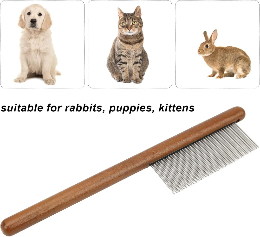 Bamboo Round Handle Single Pet Comb