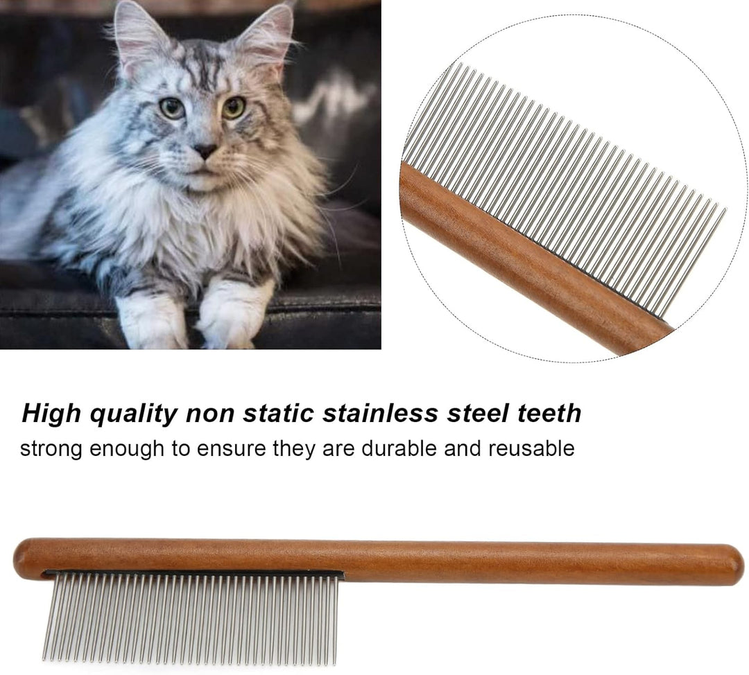 Bamboo Round Handle Single Pet Comb