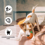 Load image into Gallery viewer, Holy Paws Fruity Bite Orange – 2-in-1 Natural Rubber Treat Dispenser &amp; Chew Toy