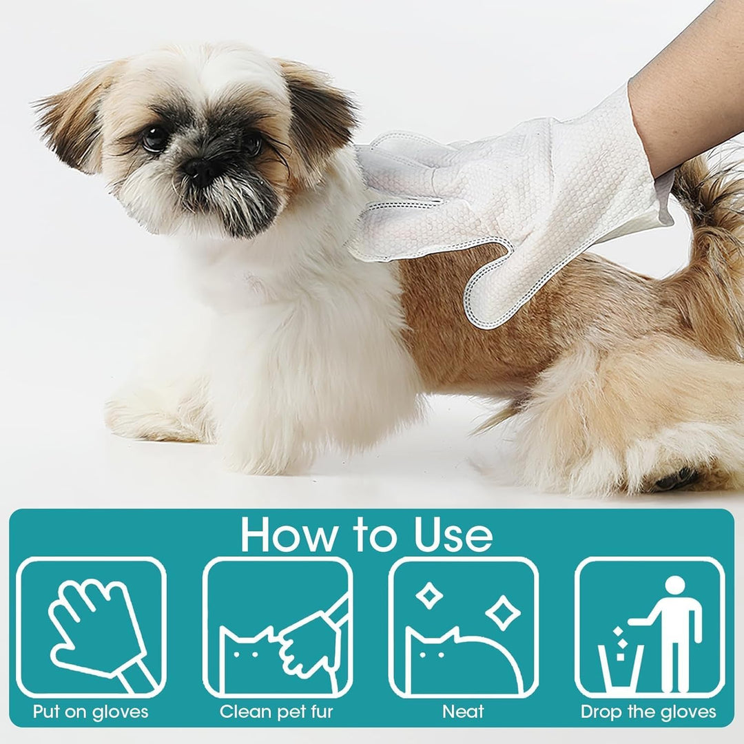 SmartyPet Waterless Pet Glove Wipes for Dogs & Cats