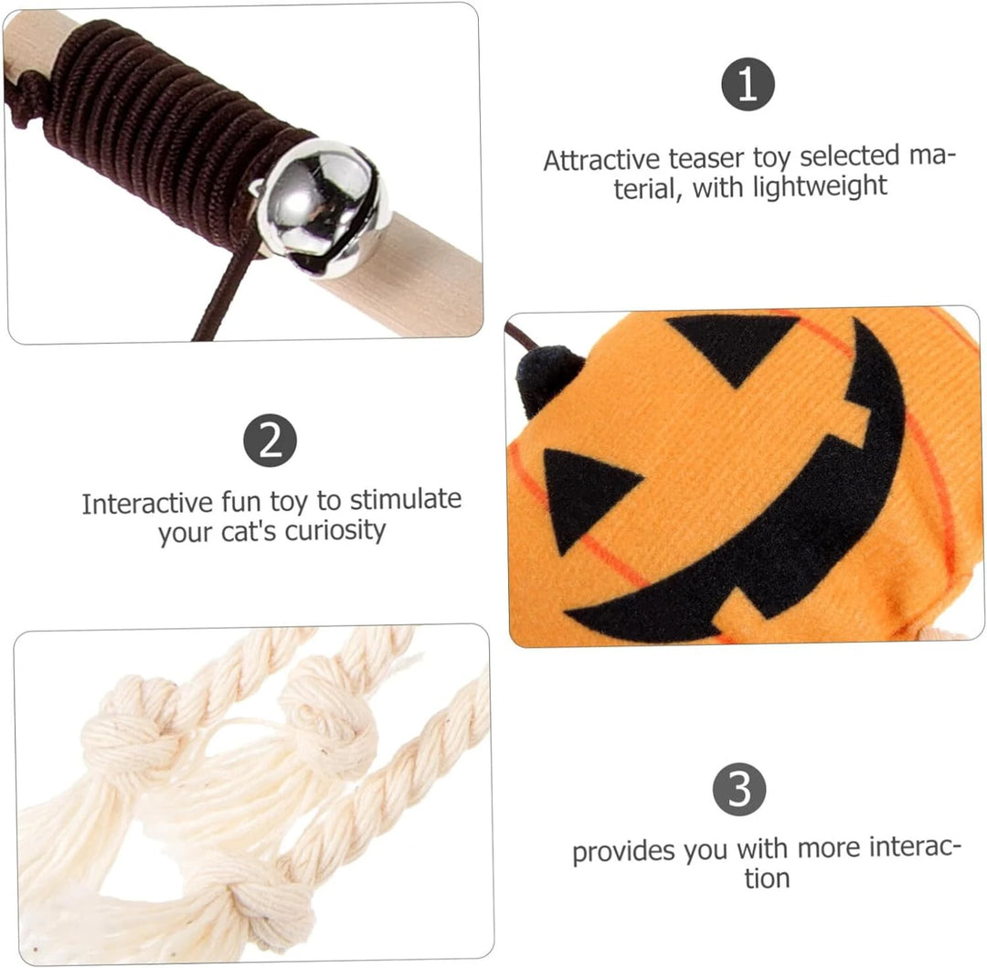 SmartyPet Halloween Pumpkin Cat Teaser Wand