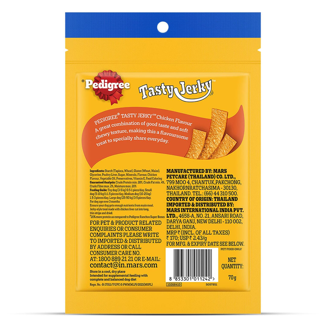 Pedigree Tasty Jerky Chicken Flavour 70gm