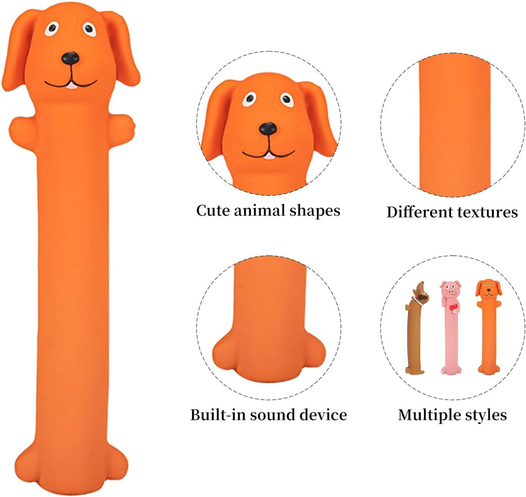 EE Toys Natural Latex Squeaky Orange Dog Toy