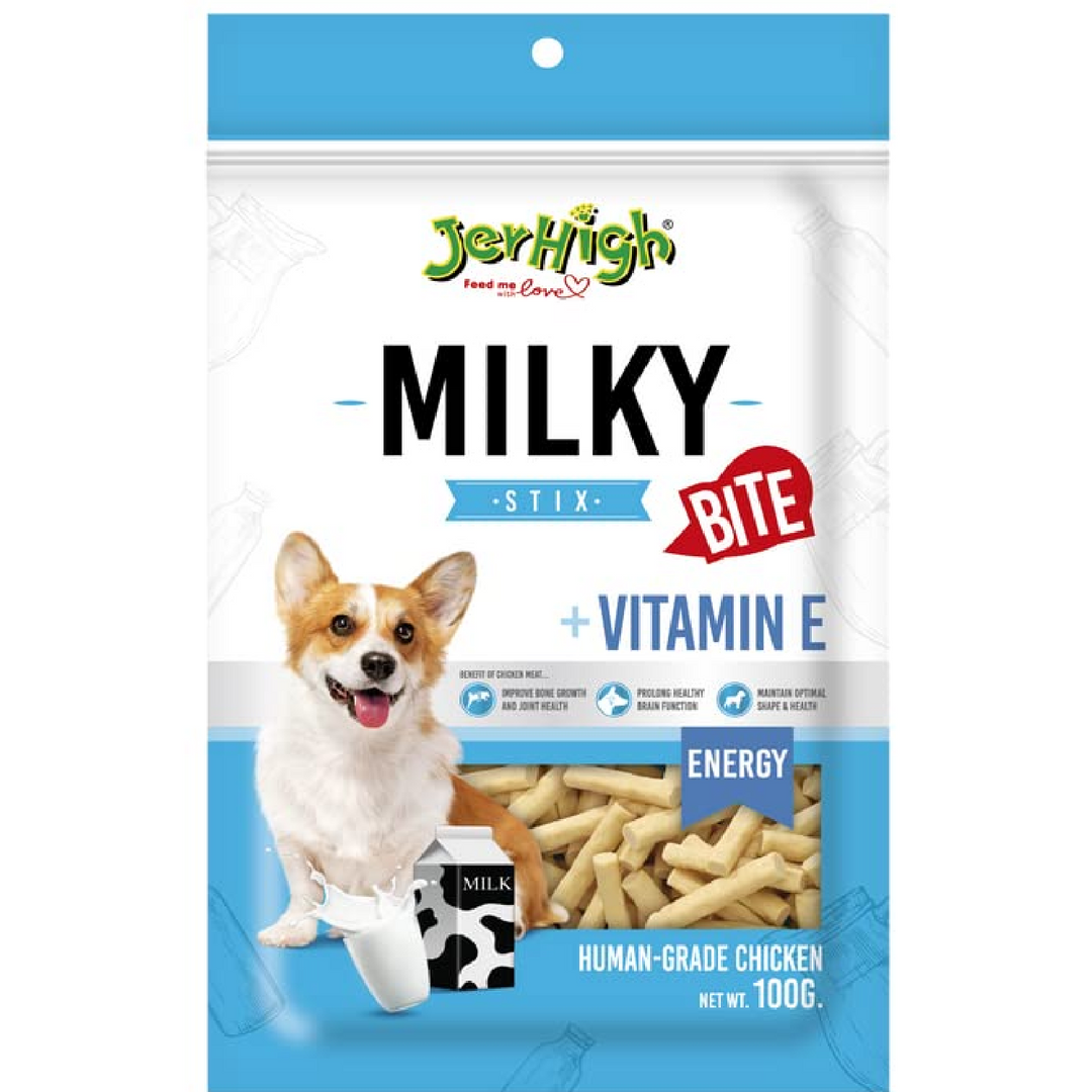 JerHigh Milky Bite Dog Treats – 100gm | Healthy & Tasty Milk-Flavored Snack for Dogs