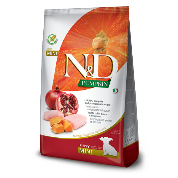 Farmina N&D Pumpkin Chicken & Pomegranate Grain Free Puppy Mini Dog Dry Food - 2.5Kg