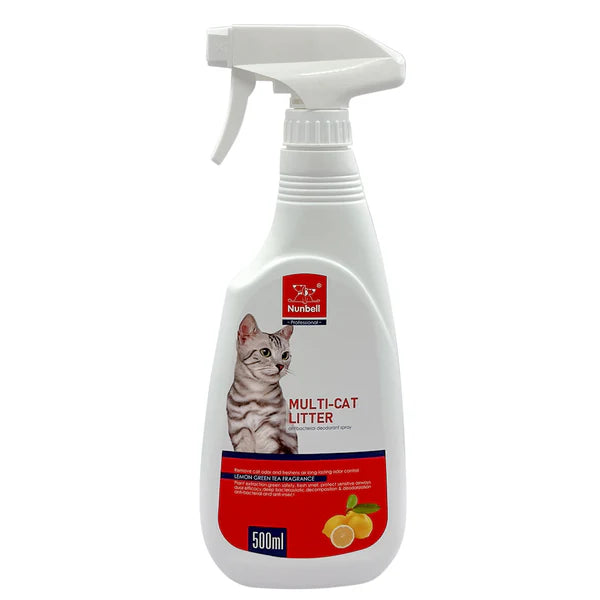 Nunbell Multi-Cat Litter Antibacterial Deodorant Spray – Lemon Green Tea (500ml)