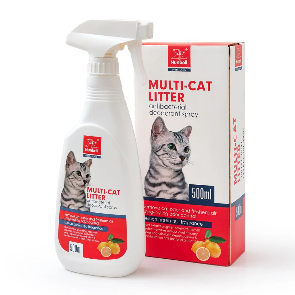 Nunbell Multi-Cat Litter Antibacterial Deodorant Spray – Lemon Green Tea (500ml)