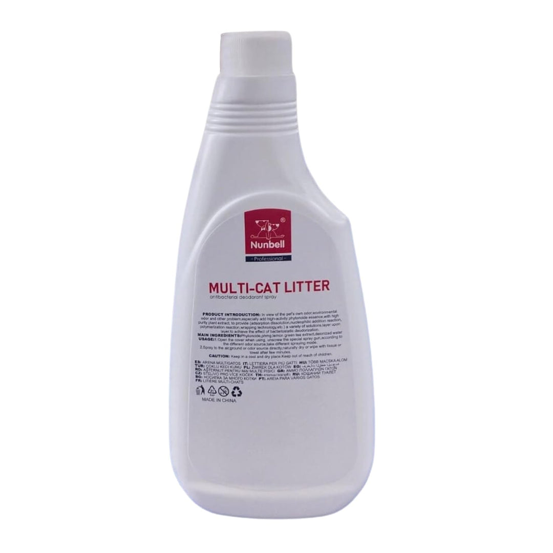Nunbell Multi-Cat Litter Antibacterial Deodorant Spray – Lemon Green Tea (500ml)