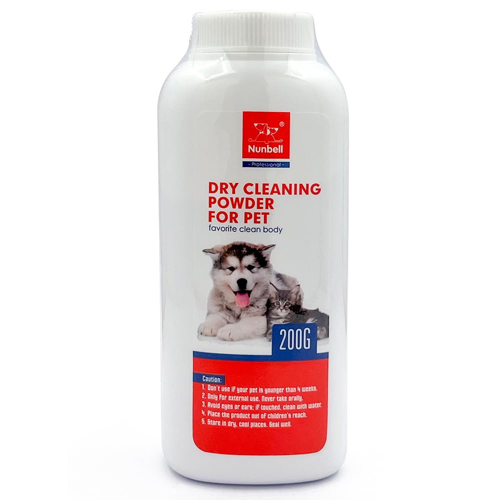 Nunbell Waterless Pet Dry Cleaning Powder for Dogs & Cats – 200g