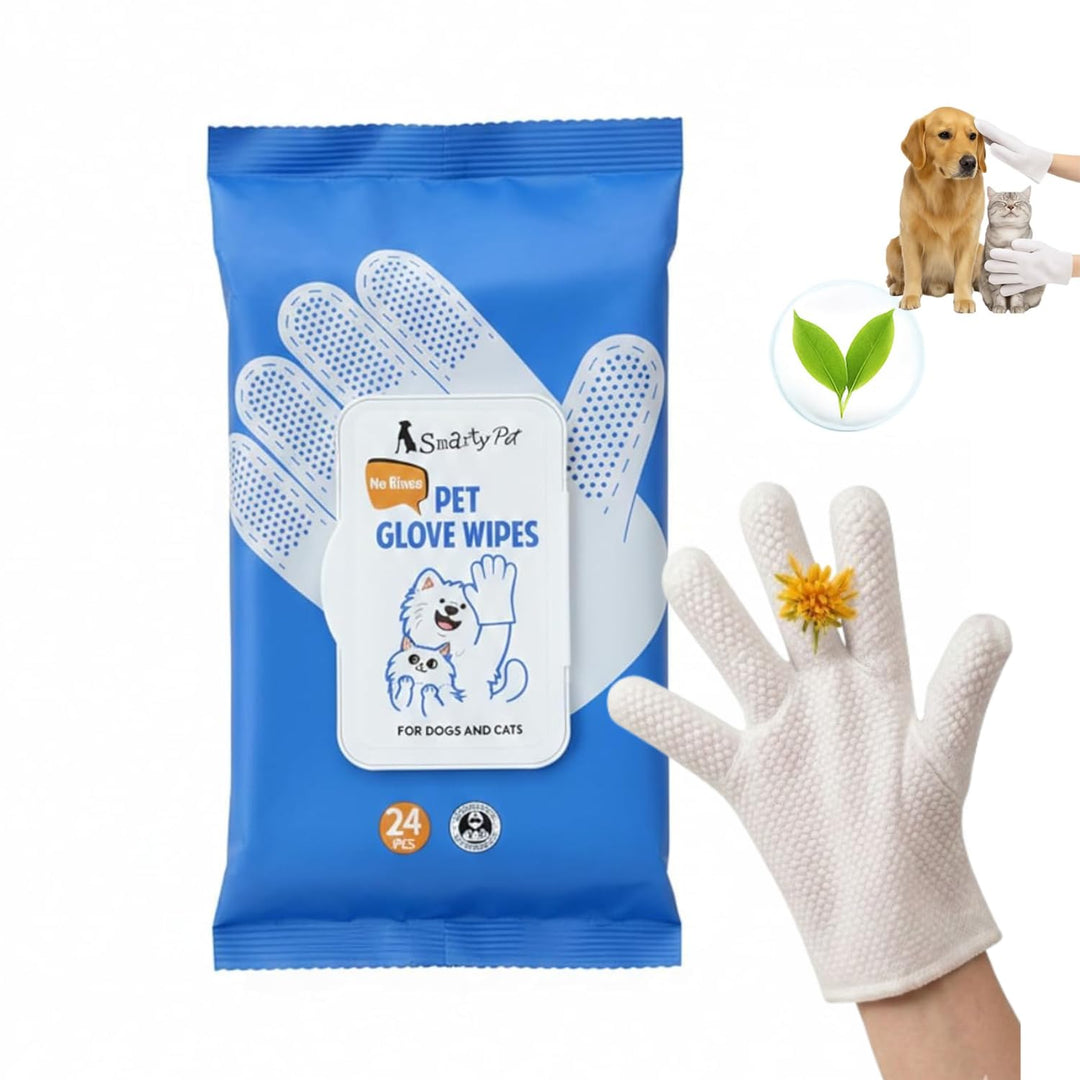 SmartyPet Waterless Pet Glove Wipes for Dogs & Cats